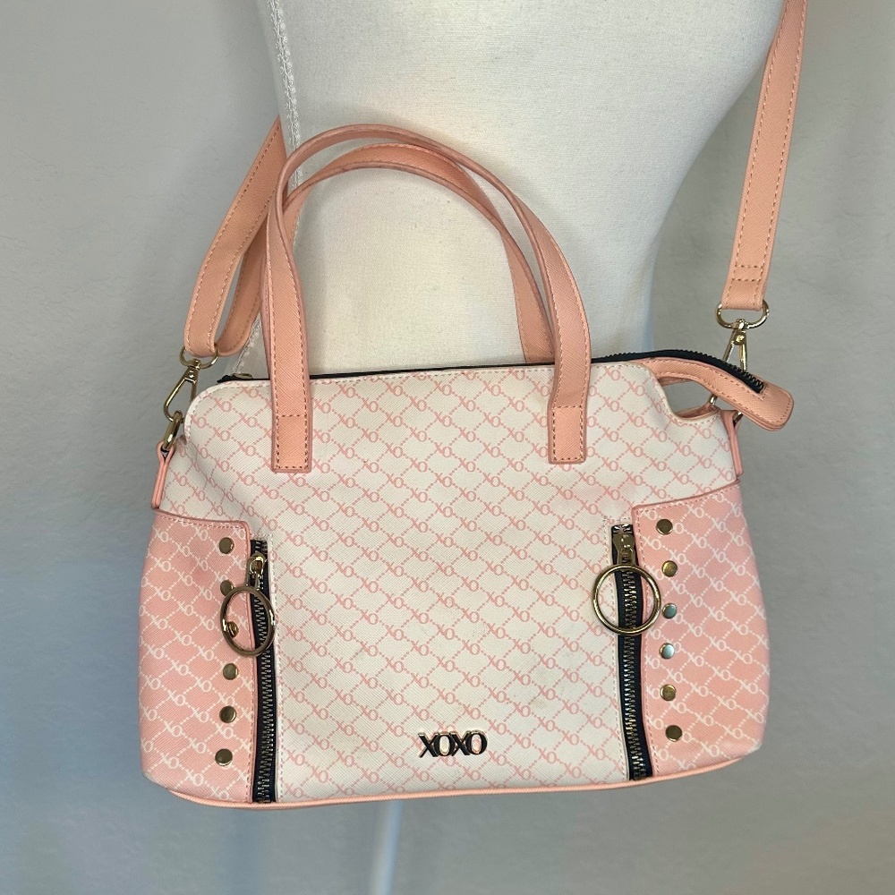 XOXO Pink and Cream Faux Leather Handbag/ Shoulder/ Crossbody